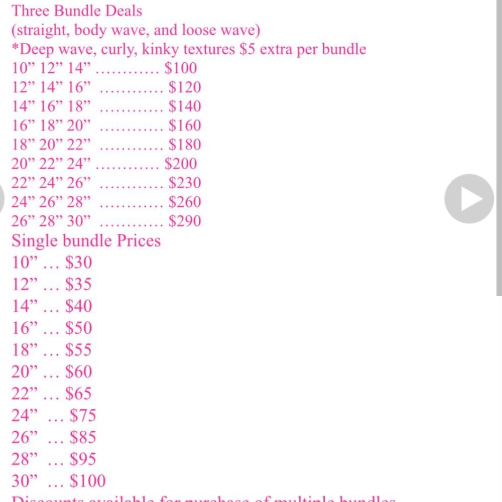Hair extensions- Brazilian Bundles